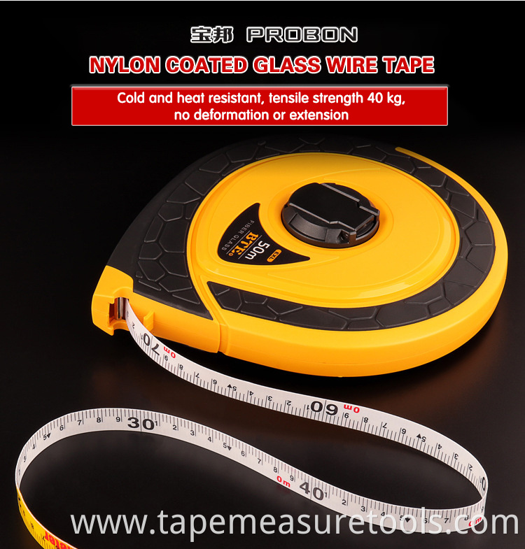 50 meters thick fiber tape 30 meters 20M insulated tape measure custom LOGO ruler tape measure